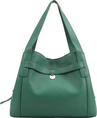 Paul Costelloe Womens Donato Leather Shoulder Bag - Green - One Size