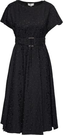 Nissa Midi-jurk met verfraaid brokaat - Zwart