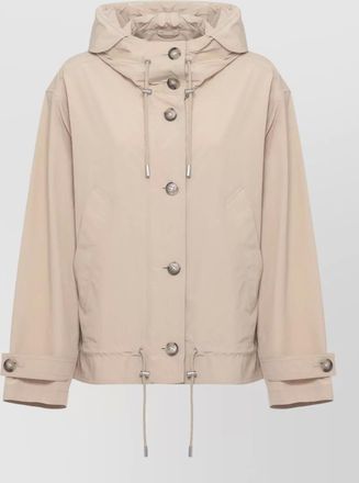 Woolrich hooded parka jacket high neck drawstrings