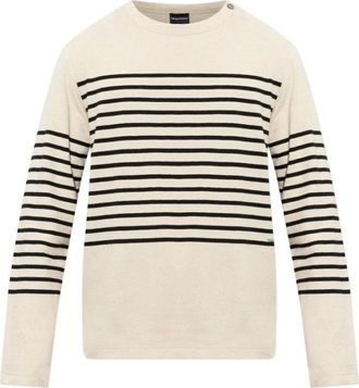 Emporio Armani Trui met Ronde Hals - Heren - Ronde hals truien - Wit - L - Truien & Vesten