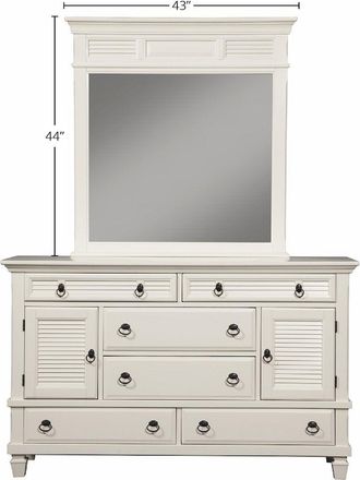 Alpine Furniture Winchester Mirror, White