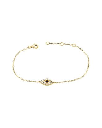 Sabrina Designs 14K 0.23 Ct. Tw. Diamond & Sapphire Evil Eye Bracelet