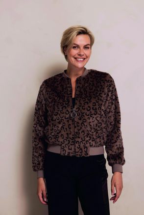 Zhrill Blouson ZHRILL ZHGIULIA, Damen, Gr. L, sand, Web, Obermaterial: 100% Polyester, gemustert, regular fit taillenbedeckt, Rundhals, Flachstrickb&uuml;ndchen, 