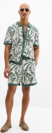 Le 31 Mens Abstract jacquard knit short Inseam: 6