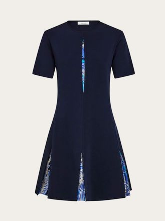 Ferragamo Donna Abito in maglia con inserti stampati Blu