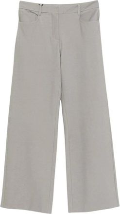 Max Mara Rechte broek - Dames - Straight fit broeken - Grijs - M - Broeken