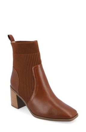 Journee Collection Harlowe Knit Bootie in Cognac at Nordstrom Rack, Size 9.5
