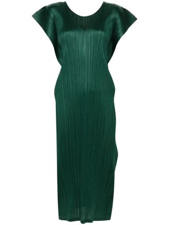 Pleats Please Issey Miyake Abito corto plissettato March - Verde