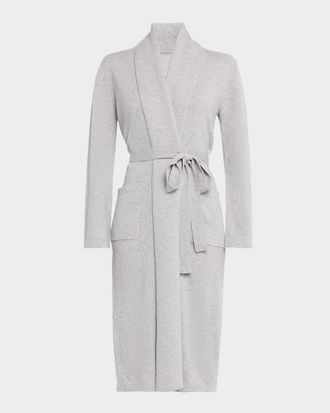 Neiman Marcus Cashmere Waffle Shawl-Collar Robe