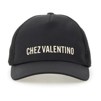 Valentino Garavani Chez Baseball Cap - Heren - Petten - Zwart - 57 CM - Polyester - Accessoires