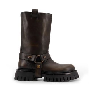 Golden Goose Ankle Boots, female, Brown, Size: 9 US Studded Leather Boots Made in Italy