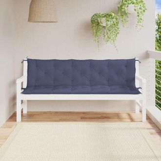 vidaXL Cuscini per Panca 2 pz Blu Marino 180x50x7 cm in Tessuto Oxford - Vidaxl