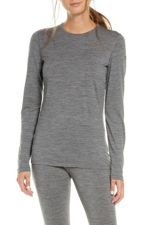 Icebreaker Oasis Long Sleeve Merino Wool Base Layer Tee in Gritstone Heather at Nordstrom, Size Small