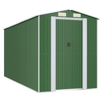 Berkfield Home Garden Shed Green 192x440x223 cm Galvanised Steel | Size: 192 x 440 x 223 cm