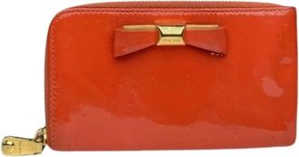 Miu Miu Pre-owned Leren Portemonnee - Dames - Vintage Accessoires - Rood - ONE Size - Leer - Vintage