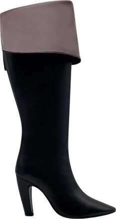 Gia Borghini Louise Boot - Dames - Laarzen met Hak - Zwart - 39 EU - Leer - Schoenen