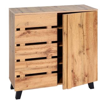 Hhg Hhg - Nunca Usado] C&oacute;moda 622, Aparador Aparador Alto, 2 Puertas 88x80x34cm, Color Natural
