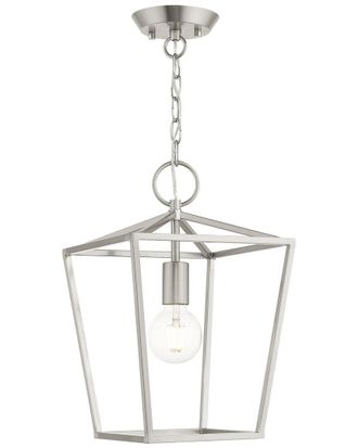 Livex Lighting 1-Light Brushed Nickel Convertible Semi Flush Lantern