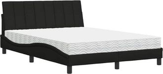 vidaXL Vidaxl - Cama Con Colch&oacute;n Tela Negro 140x200 Cm