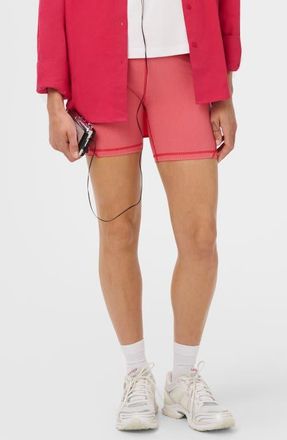 Sweaty Betty Power 6 Bike Shorts in Red Micro Stripe Print at Nordstrom, Size X-Small