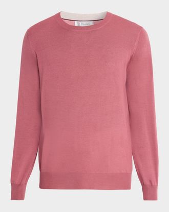 Brunello Cucinelli Mens Wool and Cashmere Crewneck Sweater