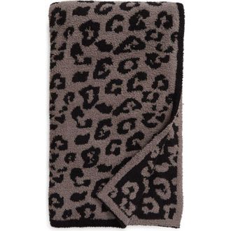 Barefoot Dreams CozyChic Leopard Print 54 x 72 Throw Blanket in Charcoal-Black at Nordstrom Rack