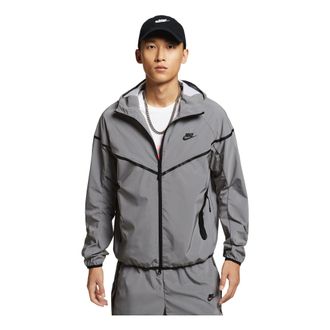 Nike Tech Woven Flash Jacket Reflect Asia Sizing Silver Black FZ7586-035