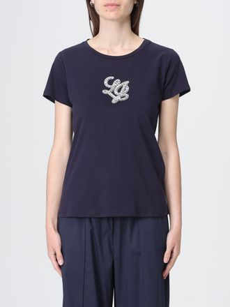 Liu Jo T-shirts in cotone con logo di strass