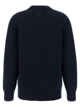 Prada Metal Brooch Detail Sweater - Navy