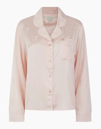 Ted Baker Womens Peggy Collared Neck Long Sleeve Pyjama Set - Pink - Size: 14