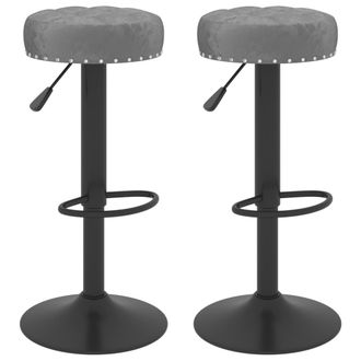 vidaXL Taburetes De Cocina 2 Unidades Terciopelo Gris Oscuro Vidaxl