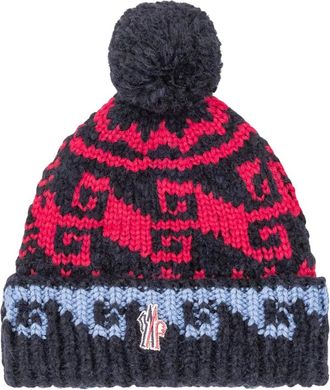 Moncler Berretto in misto alpaca e lana con pon pon - - Accessories - Uomo - Multicolore - ONE SIZE