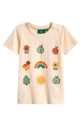 Little Green Radicals Kids Organic Cotton Graphic T-Shirt in Cream at Nordstrom, Size 18-24M