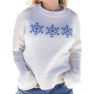 Wooden Ships Snowflake Trio Sweater In White