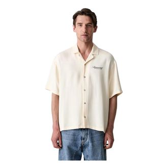 Represent Owners Club Script Short Sleeve Shirt - Heren - Korte mouwen Overhemden - Beige - 2XL - Katoen - Overhemden