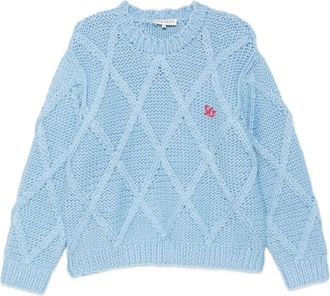 Stine Goya 2497 Trui - Dames - Ronde hals truien - Blauw - S - Truien & Vesten