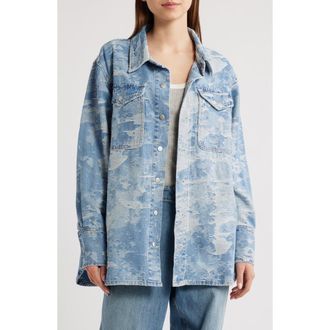 PTCL Camouflage Jacquard Denim Shacket in Indigo at Nordstrom Rack, Size Xx-Small