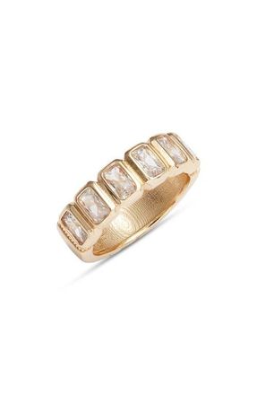 Set & Stones Bryn Cubic Zirconia Band Ring in Gold at Nordstrom, Size 7