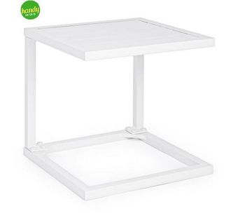 BIZZOTTO Bizzotto - Tavolino Da Giardino Rettangolare Fisso Hilde 40x40x40cm In Alluminio Colore Bianco - 0662915