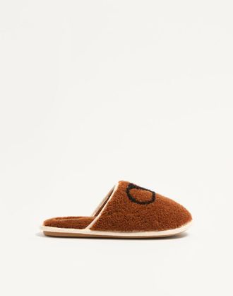 Valentino Garavani Ta Chambre Wool Slide Man TOBACCO 40.5