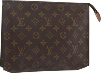 Louis Vuitton Pre-owned Clutches, female, Brown, Size: ONE SIZE Pre-owned Canvas Pouch