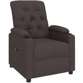 vidaXL Vidaxl - Sill&oacute;n Reclinable El&eacute;ctrico Tela Marr&oacute;n Oscuro