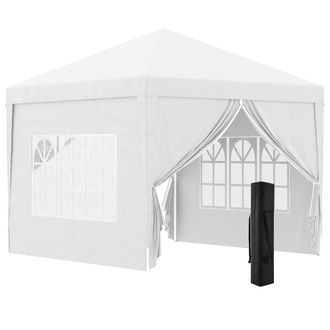 OUTSUNNY 3mx3m Pop Up Gazebo Party Tent Canopy Marquee with Storage Bag White | TJ Hughes Black