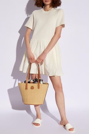 Moncler Short-sleeved Dress, Womens, Cream