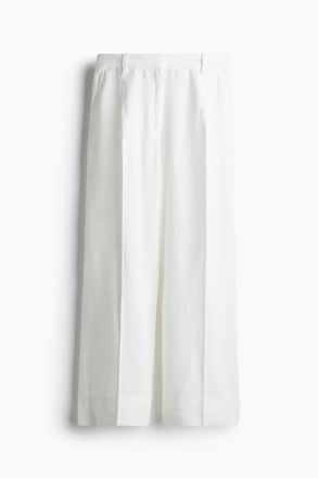 H&M Weite Hose aus Leinenmix - Weiss