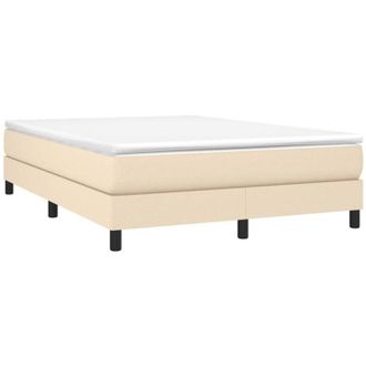 vidaXL Cama Box Spring Con Colch&oacute;n Tela Color Crema 160x200 Cm Vidaxl