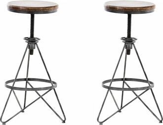 Clp Clp - Lote De 2 Taburetes De Bar Karla Plateado