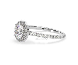 The Diamond Store Reina Lab Diamond Halo Engagement Ring in 18K White Gold 1.80ct F/VS1