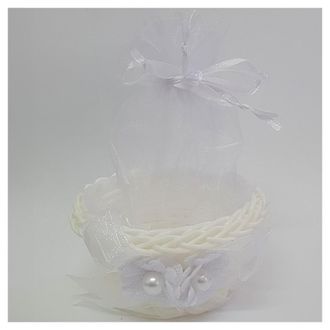 Trade Shop Trade Shop - Bomboniera Bomboniere Cestino Bianco Sacchetto Porta Confetti Riso Matrimonio