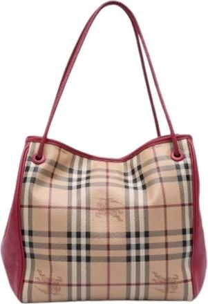 Burberry Pre-owned Tote - Dames - Vintage Schoudertas - Beige - ONE Size - Leer - Vintage